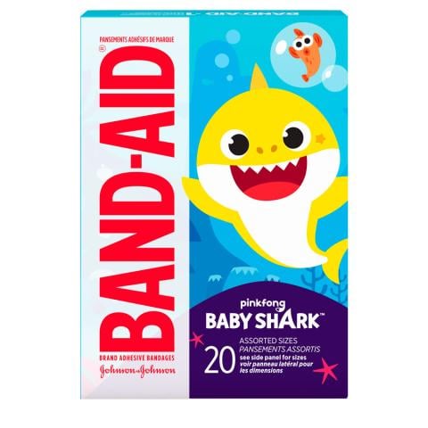 BAND-AID® Brand Baby Shark Bandages, 20ct Front of Pack