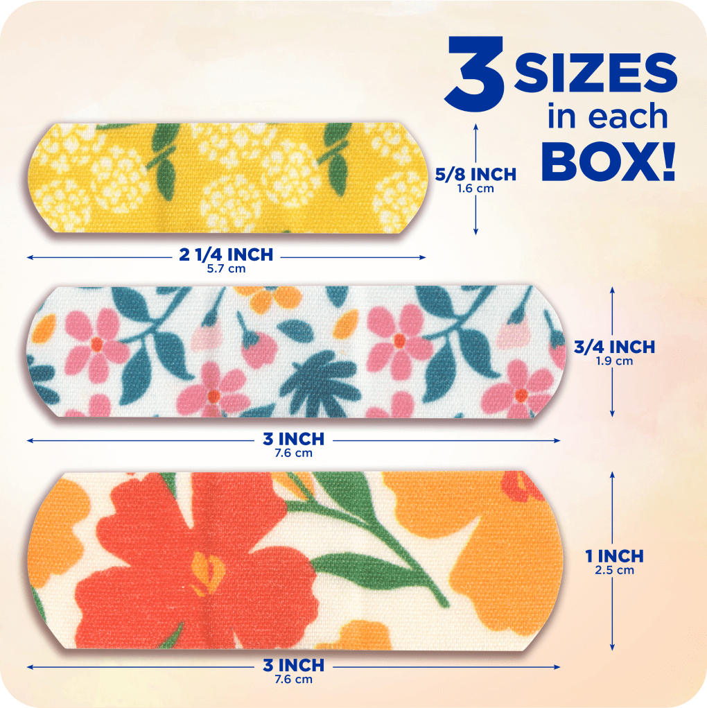 Our new limited edition BAND-AID® Brand Bandages include three sizes in every box